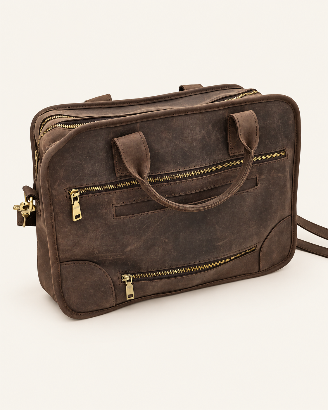 Agolla Executive Leather Laptop Bag – Dark Brown
