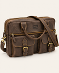 Agolla Slim Leather Laptop Bag – Rich Dark Brown