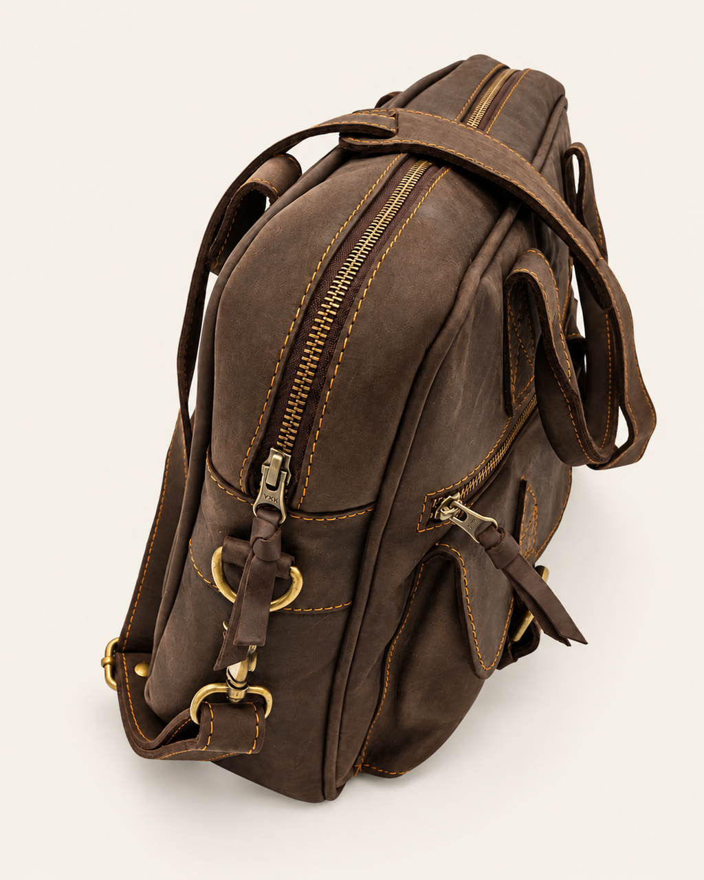 Agolla Slim Leather Laptop Bag – Rich Dark Brown
